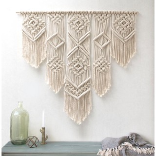 Mành macrame big size dài 1m treo tường trang trí phòng ngủ, homestay (W08)