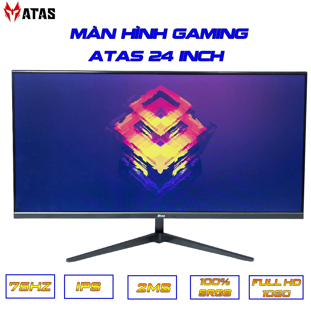 Màn Hình Máy Tính Gaming ATAS 24 Inch – Full HD 1080 Tấm nền IPS Tần số quét 75HZ, đồ hoạ chuyên nghiệp