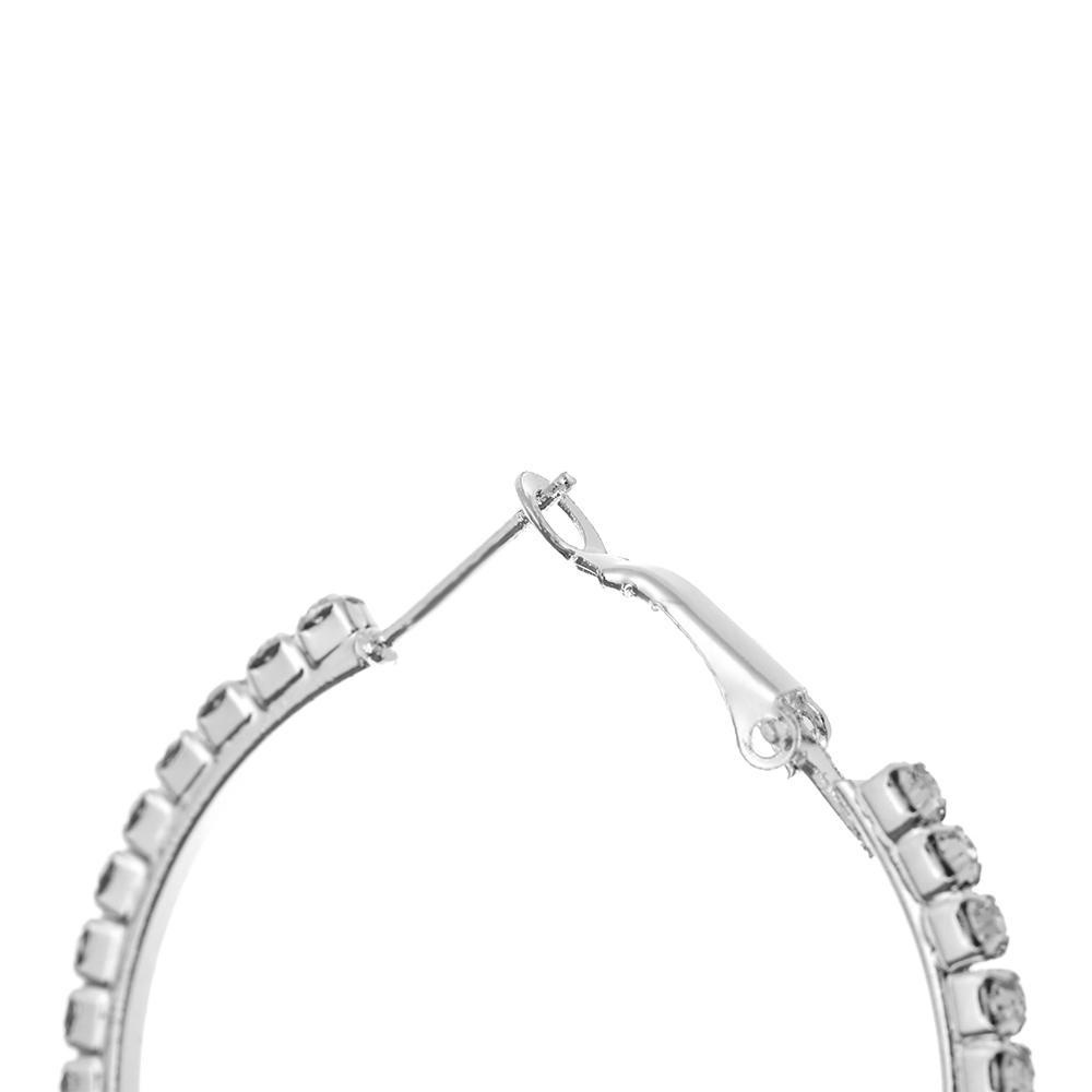 Khuyên Tai Dạng Vòng Tròn Lớn Đính Đá Lấp Lánh