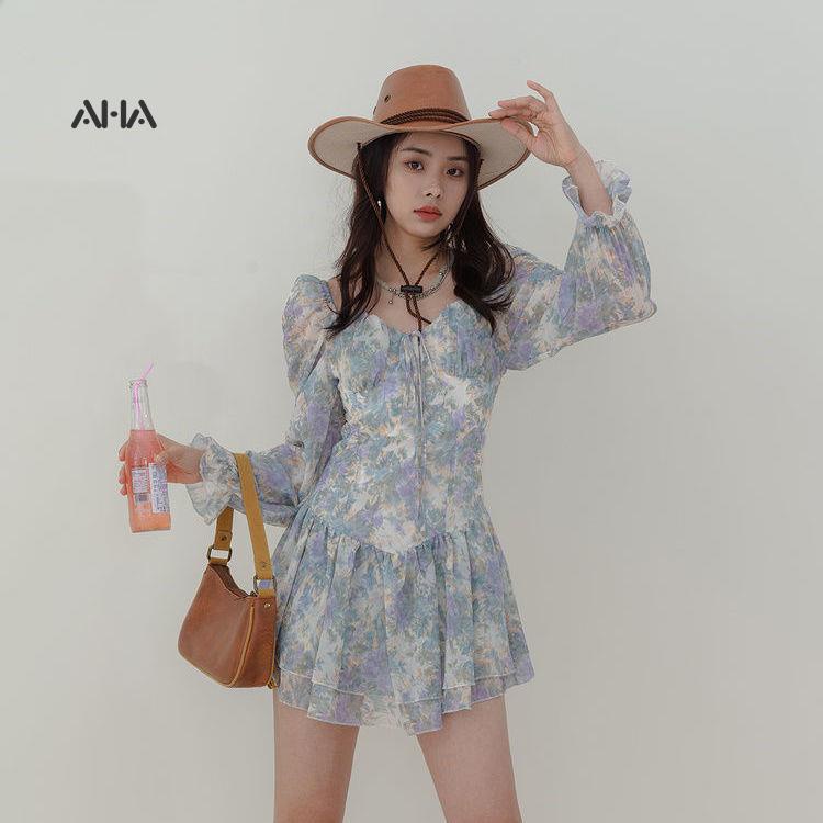 Túi xách AHA official kẹp dưới cánh tay thêu họa tiết phong cách retro Pháp