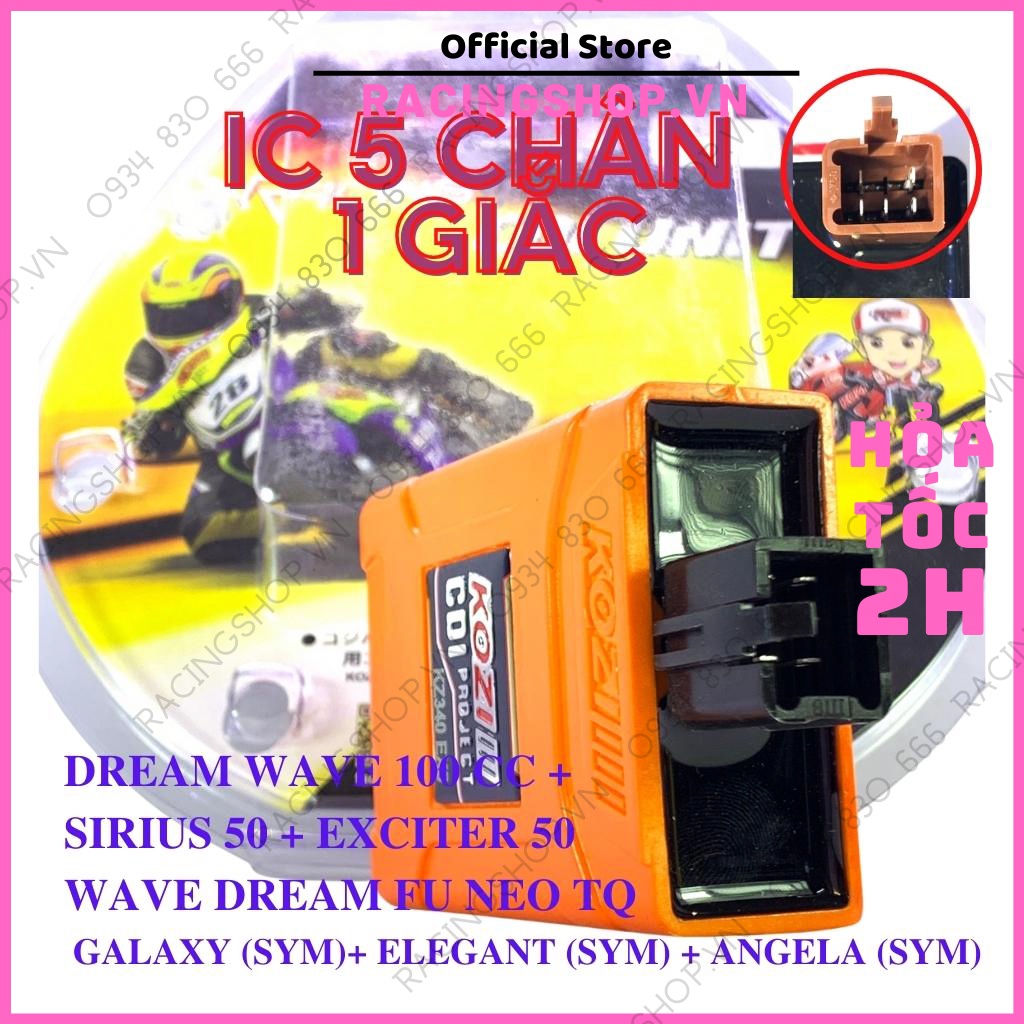 Ic mobin Kozi độ cho wave dream 100cc si 50 ex 50 galaxy elegant angela 67 chaly cub 50 fu neo TQ wave a TQ RACINGSHOPVN