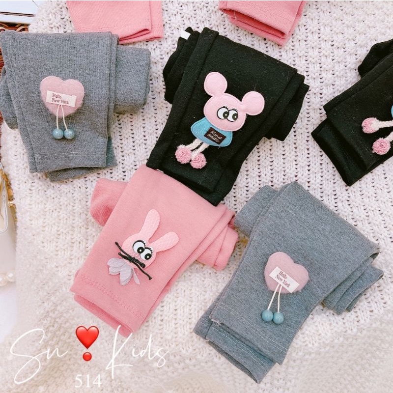 Quần legging bé gái giữ nhiệt chất cotton len dày dặn co dãn size nhí đại 8-30kg