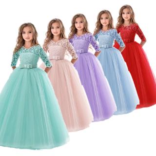 Đầm Công Chúa Phối Ren Sang Trọng Cho Bé Gái