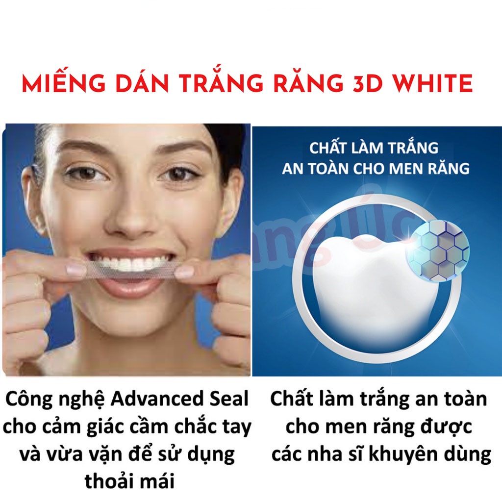 Miếng dán trắng răng tiện lợi 3D White Teeth Whitening Strips_BL017