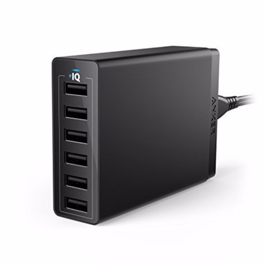 Sạc ANKER PowerPort 6 cổng 60w có PowerIQ (Đen)