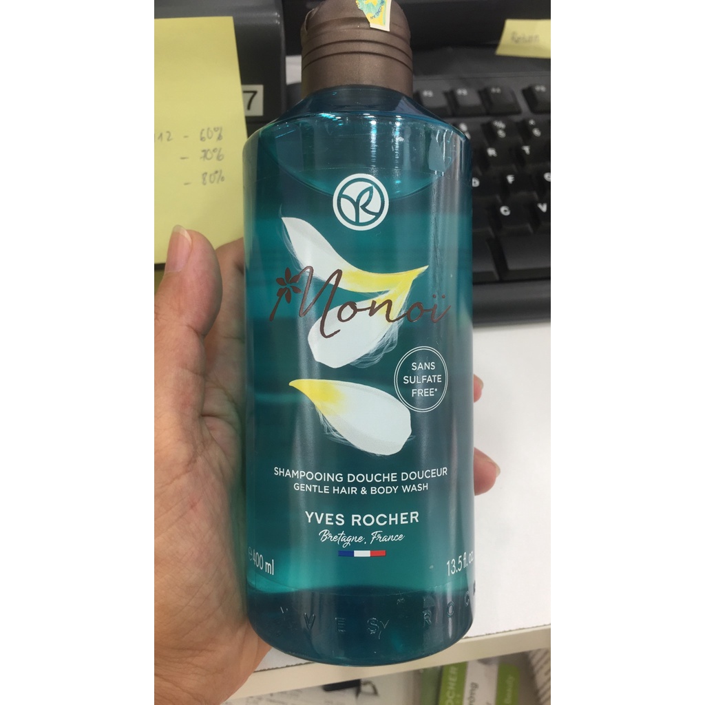 Yves Rocher - Daet T2/2023 Gel tắm gội hoa đại 400ML- MONOI GENTLE HAIR & BODY WASH 400ML