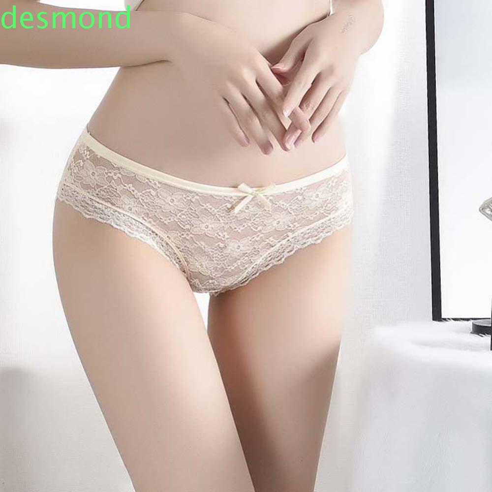 Quần lót cotton nylon không đường may đính nơ ren hoa gợi cảm cho nữ
