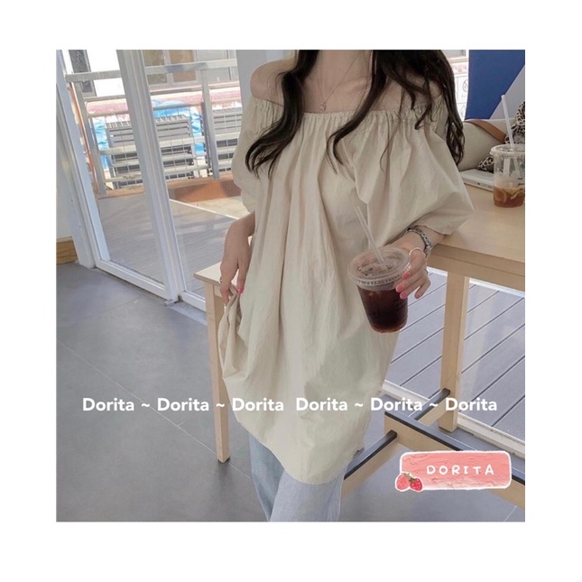 [Ảnh thật/Video] Áo trễ vai Dorita vải đũi xước, Áo váy Babydoll mặc 2 kiểu Hàn Quốc - Dorita Boutique | WebRaoVat - webraovat.net.vn