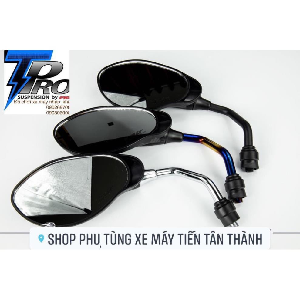 Cặp kính Yaz  YAMAHA  chân gương xi crom titan - đen (kiếng chiếu hậu)_Dochoixemaynhapkhau