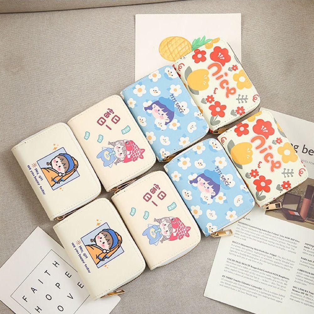 Ví Nữ Da PU In Hình Hoạt Hình Dễ Thương Giá Đỡ