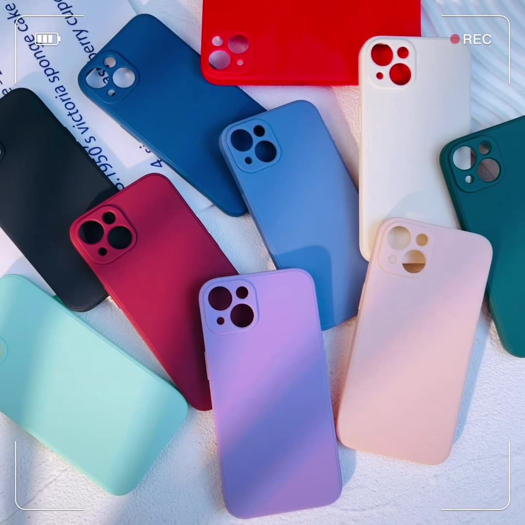 Ốp Lưng iP 14 Pro Max Plus Điện Thoại TPU Dẻo Màu Trơn Viền Vuông Bảo Vệ Camera - Minh An Saigon