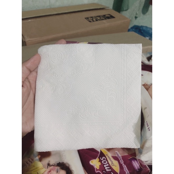 KHĂN GIẤY VUÔNG EMOS GÓI 100tờ