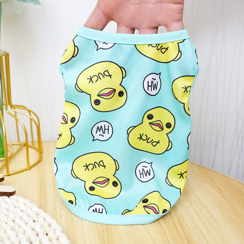 Áo Thun Họa Tiết Vịt Hoạt Hình Thoáng Khí Dành Cho Thú Cưng