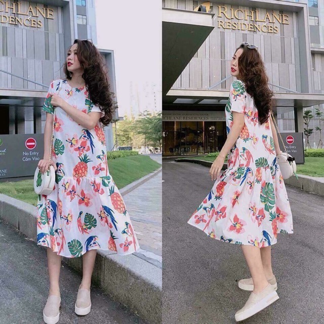 Váy maxi hoa nhiệt đới