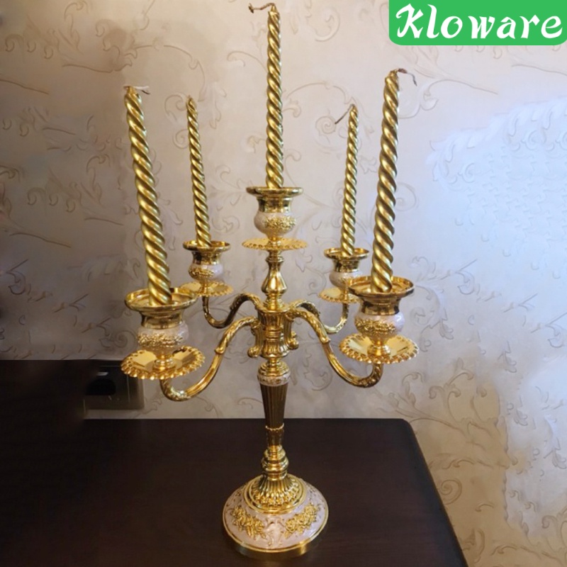 Set 2 Nến Dài Hình Xoắn Ốc Màu Vàng Trang Trí Bàn Ăn