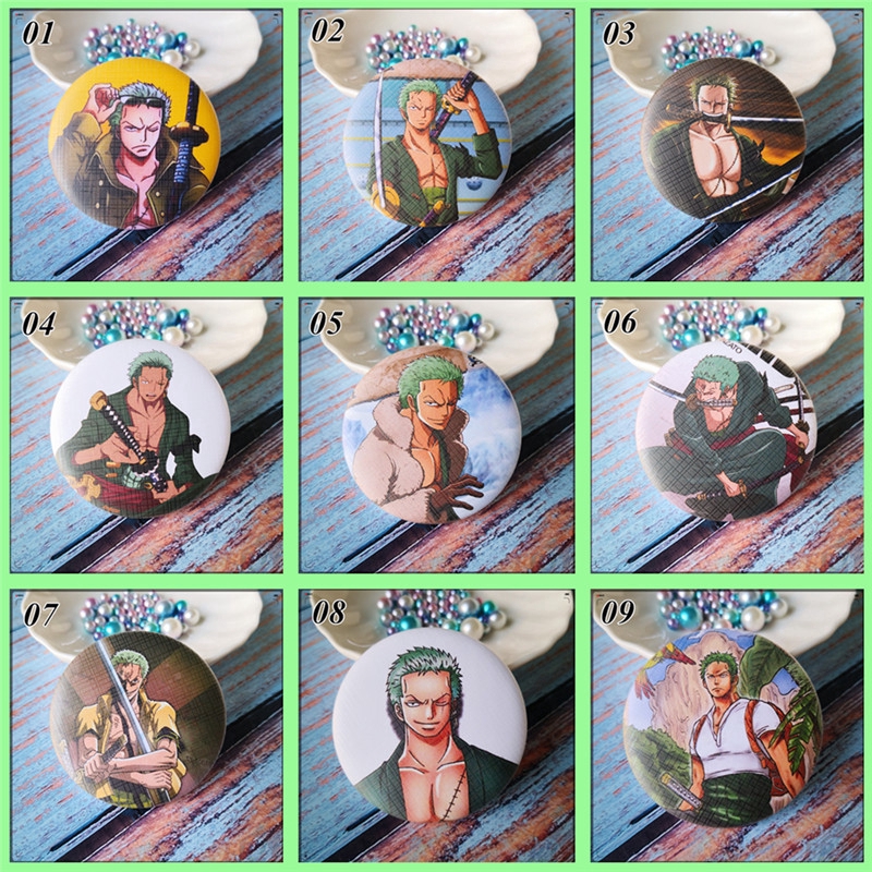 ☠ One Piece Character 02 ：Roronoa Zoro - Anime Cosplay Badge Cài áo ☠ 1Pc 58MM Collection Brooches Pins for Backpack Clothes（Zoro Series ：9 Styles）