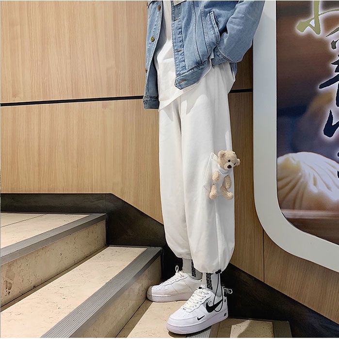 Quần Dài Thể Thao Dáng Rộng Lót Lông Cừu Thời Trang Mùa Thu Cho Nữ