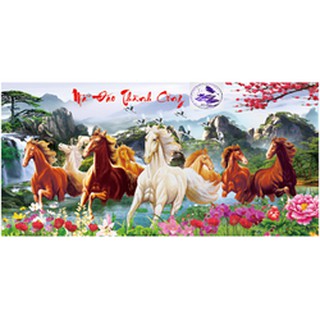 Tranh đính đá mã đáo thành công yn5377 106x66cm, chưa đính