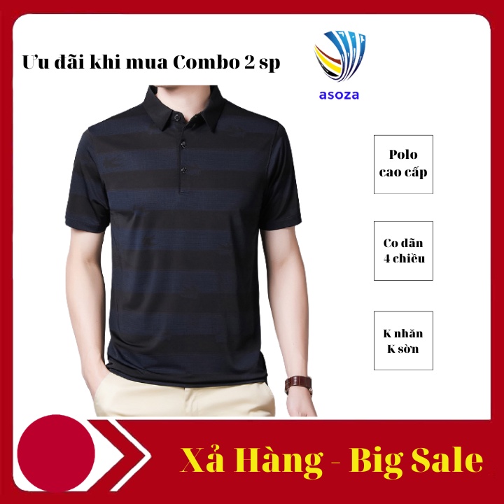 áo polo nam cao cấp áo thun nam cổ bẻ tay lỡ đẹp có form rộng cho người trung niên P05