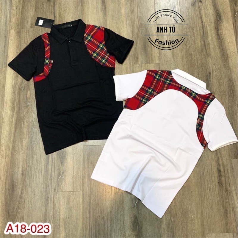 Áo phông nam MCQ áo polo cổ bẻ quai vải kẻ đỏ Hot New | BigBuy360 - bigbuy360.vn