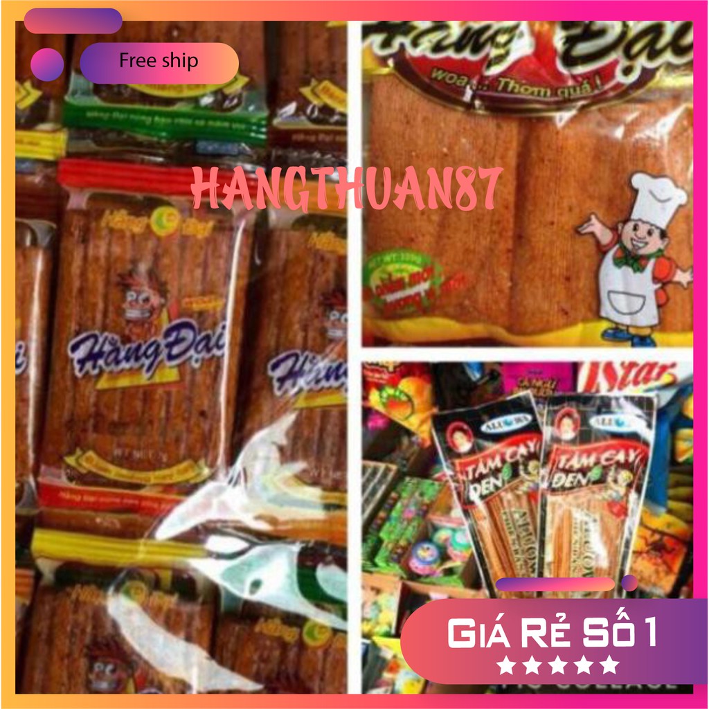 Combo 1 bịch Hắng đại 60 gói nhỏ. Bịch Hằng Đại to và 10 gói tăm cay đen