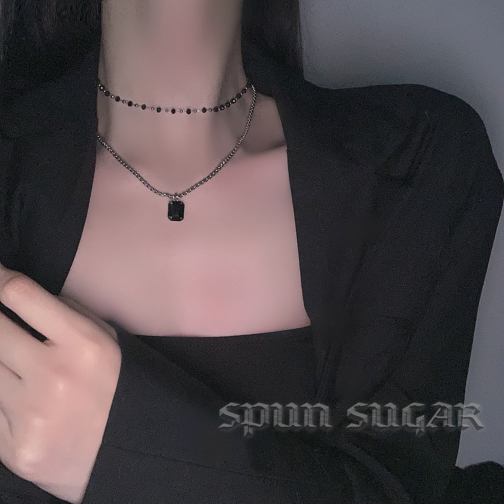 Vòng cổ Hai Lớp Bằng Thép Titan Phong Cách Tối Giản Chất Lượng Cao