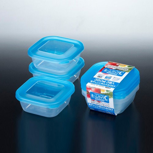 [Hỏa Tốc HN] Set 3 hộp nhựa đựng thực phẩm thức ăn tủ lạnh , lò vi sóng 380ml màu xanh Nhật Bản