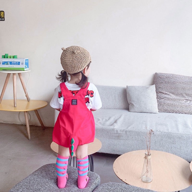 Quần Yếm Khủng Long Ba Chiều Bằng Cotton Nguyên Chất Dễ Thương Cho Bé Trai Và Gái