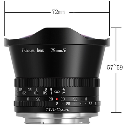 Ống Kính TTArtisan 7.5mm f2 Fisheye Dành Cho Ống Kính Fujifilm Chính Hãng