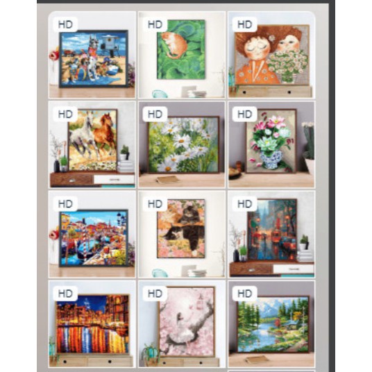 Tranh sơn dầu số hóa rẻ,đẹp-tranh tô màu theo số- tranh 2 hạc đẹp 3, Tặng khăn,khung gỗ 40x50-Moonshop-T1 | BigBuy360 - bigbuy360.vn