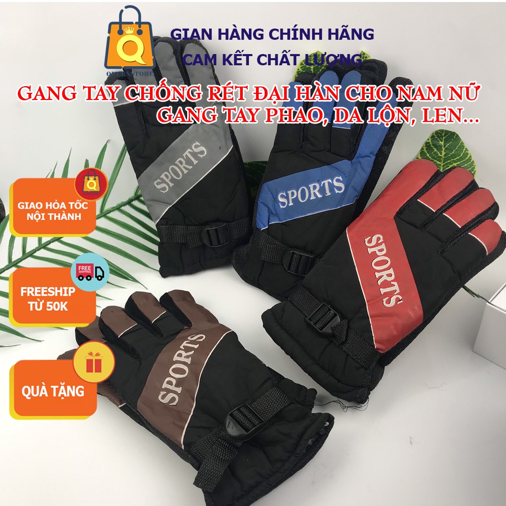 Găng Tay Phao Nam 3 Lớp Chống Thấm Cản Gió Lót Lông Giữ Nhiệt Ấm, Đi Xe Máy Chống Trơn Trượt Chống Lạnh