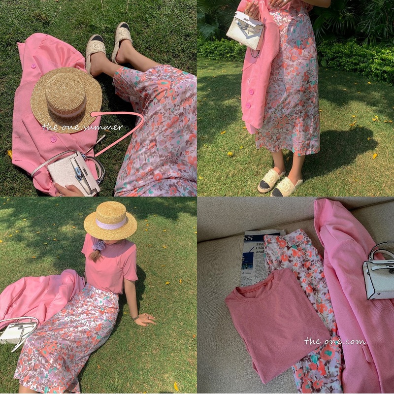 Chân Váy Voan Dài Lưng Cao In Hoa Kiểu Pháp Ngọt Ngào Cho Nữ | BigBuy360 - bigbuy360.vn