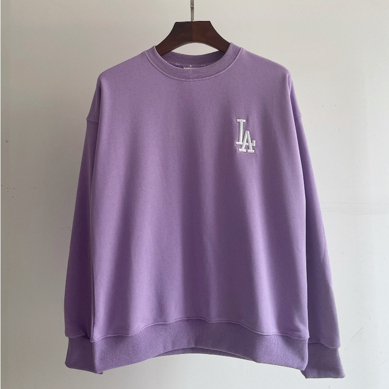 Hàng giao ngay! Mlb dài tay thêu logo cổ điển in áo len cotton thường dành cho nam và nữ