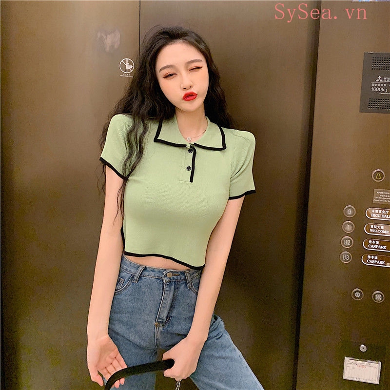 Áo Croptop Tay Ngắn Màu Trắng Quyến Rũ Thời Trang Mùa Hè Cho Nữ