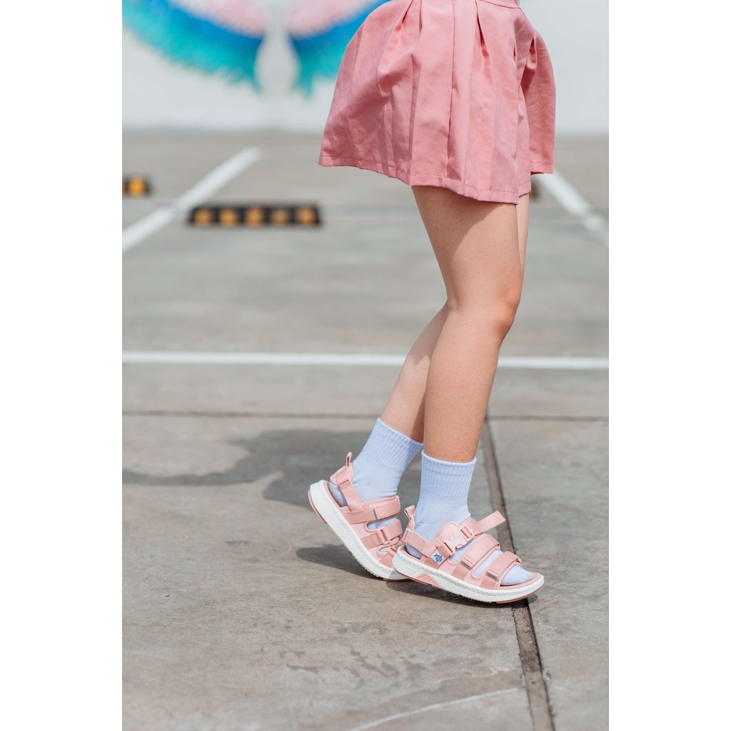 Giày Sandal ZX Nữ 3715 Pink White xăng đan 3 quai phối khóa đế EVA Phylon công nghệ thể thao