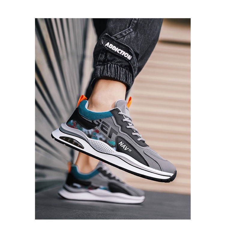 Giày Thể Thao Sneaker Nam Đế 2 Vạch Đệm Khí 730NAV Phản Quang Siêu Lạ