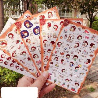 Bộ 5 tấm Sticker Hello Day dán hình cute trang trí hàn Quốc  STICKER2