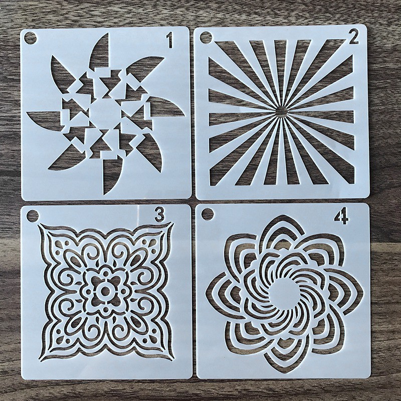 Set 36 khuôn vẽ họa tiết cách điệu Mandala dùng để hỗ trợ trang trí nội thất