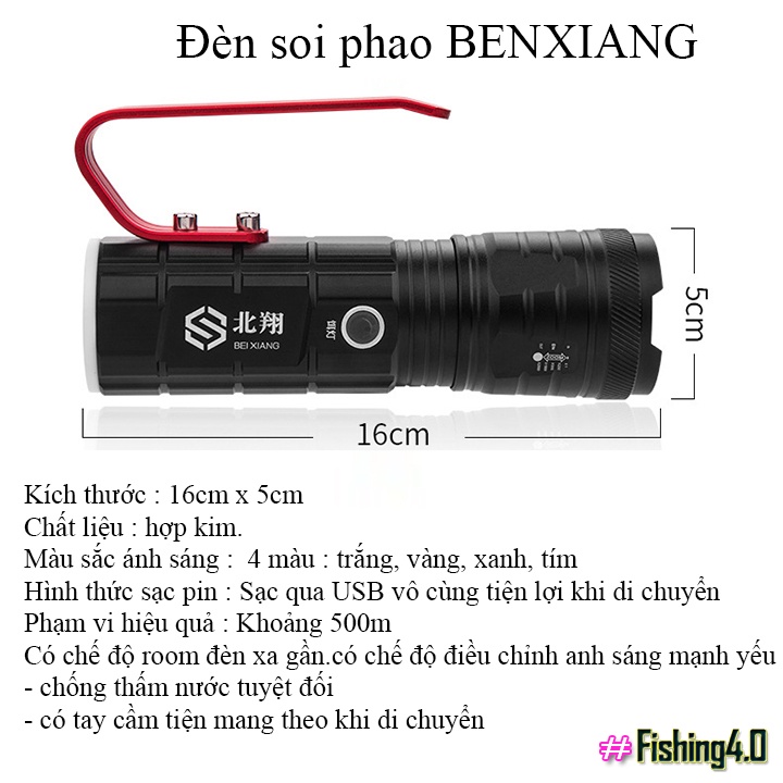 Đèn Soi Phao Câu Cá Dã Ngoại Sạc Điện 4 chế độ - Chất Lượng Cao - AA19