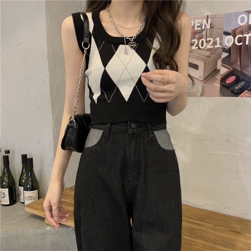 Áo hai dây dệt kim mỏng ôm dáng đính đá phong cách phương Tây cổ điển cho nữ | BigBuy360 - bigbuy360.vn