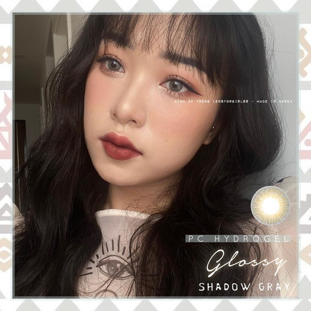 Kính áp tròng xám ánh rêu Siesta Glossy shadow gray dành cho mắt nhạy cảm - Pc Hydrogel | Hạn sử dụng 6 tháng