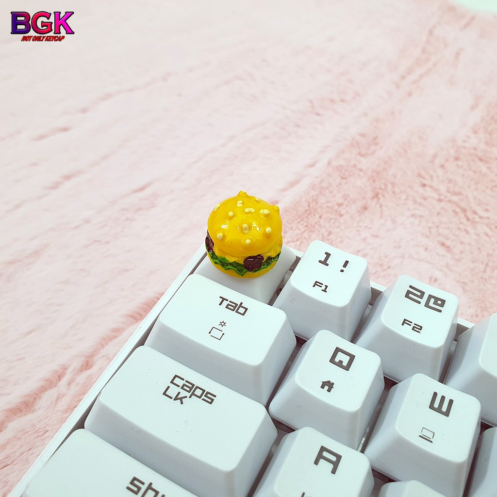 Keycap lẻ Artisan hình bánh mì hamberger cực đẹp siêu dễ thương.