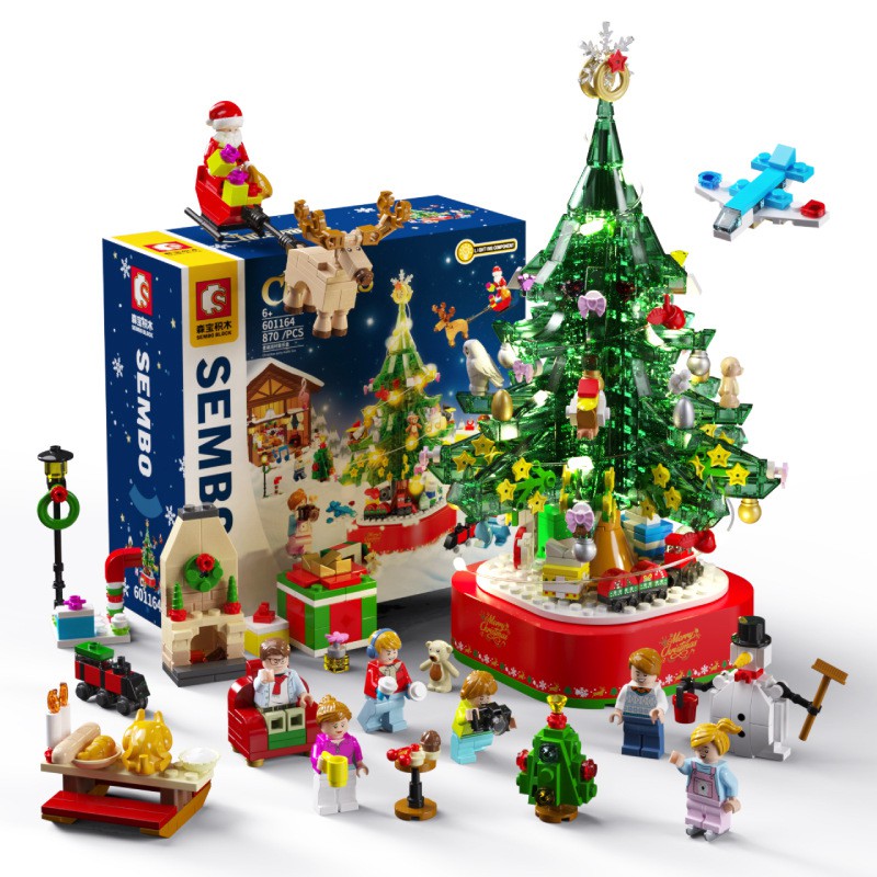 Cây Thông Noel Lego 486 Miếng Có Đèn Led Phát Nhạc - Đồ Chơi Lắp Ghép Giáng Sinh 2021 - Smarthome Toys