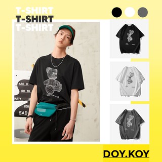 Áo thun nữ unisex hình gấu độc đáo áo thun form rộng tay lỡ- DOY.KOY