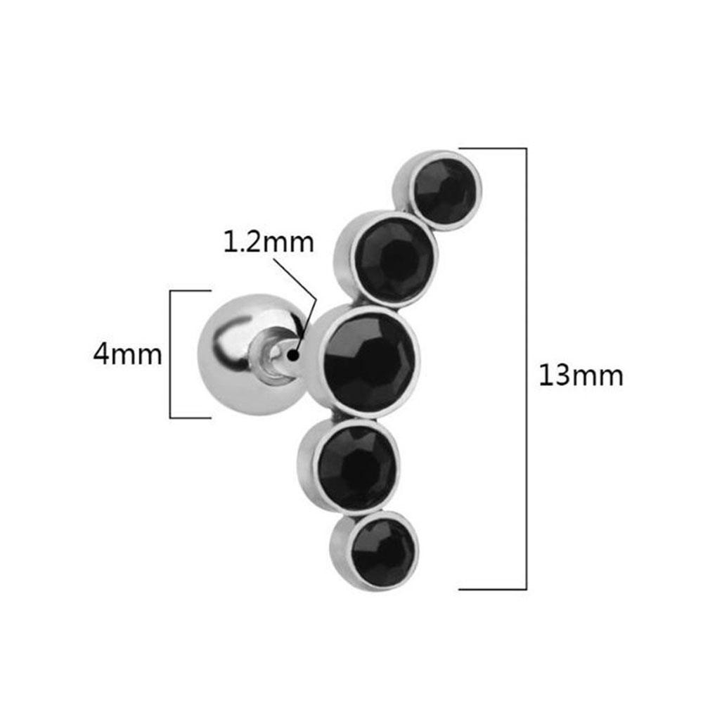 1 Khuyên Tai LAYOR1 Phong Cách Punk Rock 16G|Khuyên Cơ Thể Đính Đá Opal Thời Trang