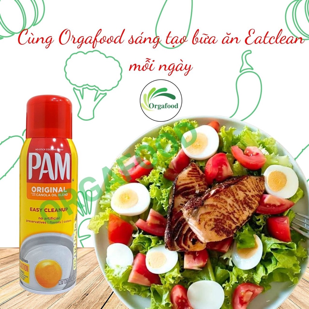Dầu Pam dạng xịt 12oz eat clean không năng lượng dành cho người ăn kiêng