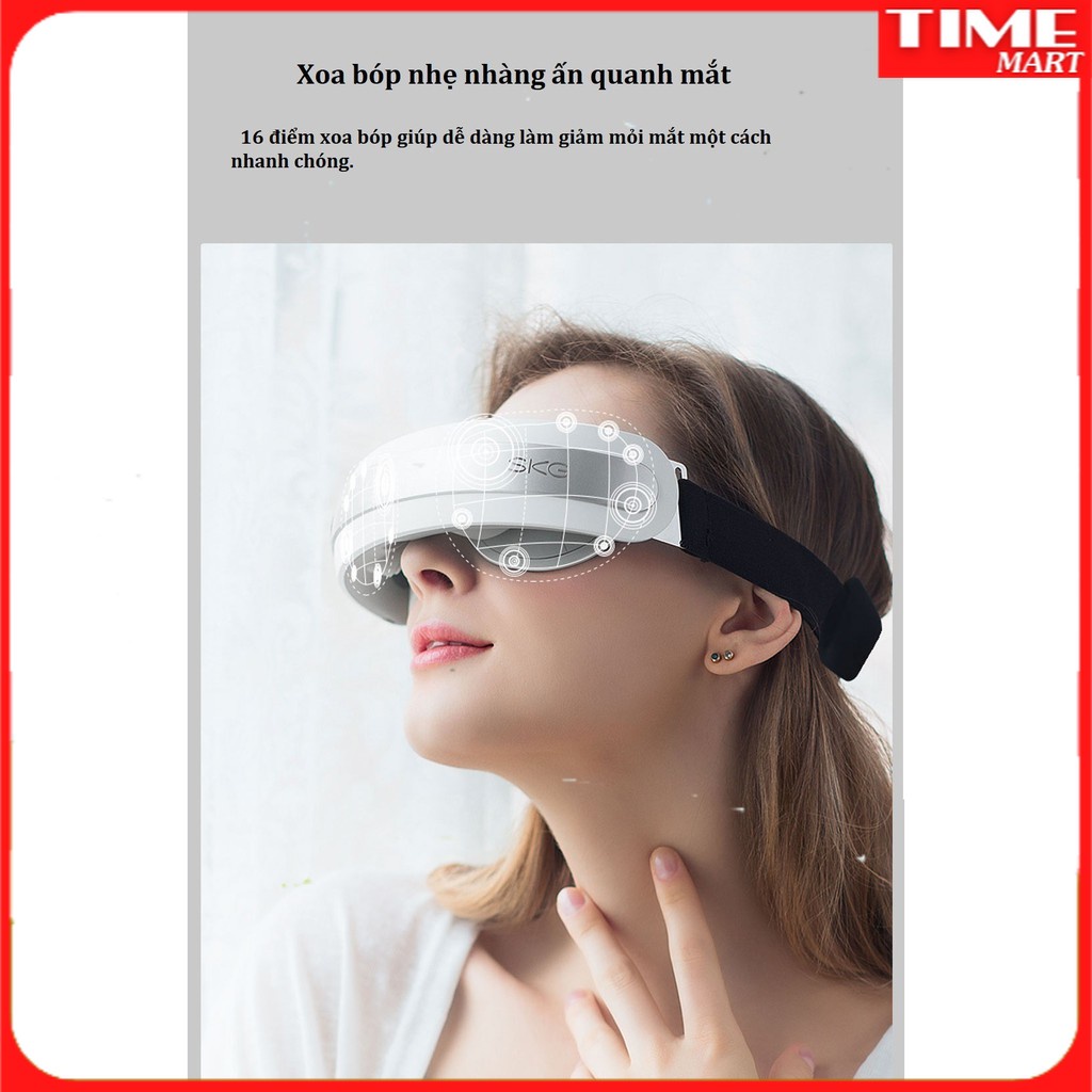 Máy massage mắt Xiaomi SKG 4301. Máy mát xa thuộc thương hiệu SKG Xiaomi chống nhức mỏi mắt. Bảo hành 6 thá