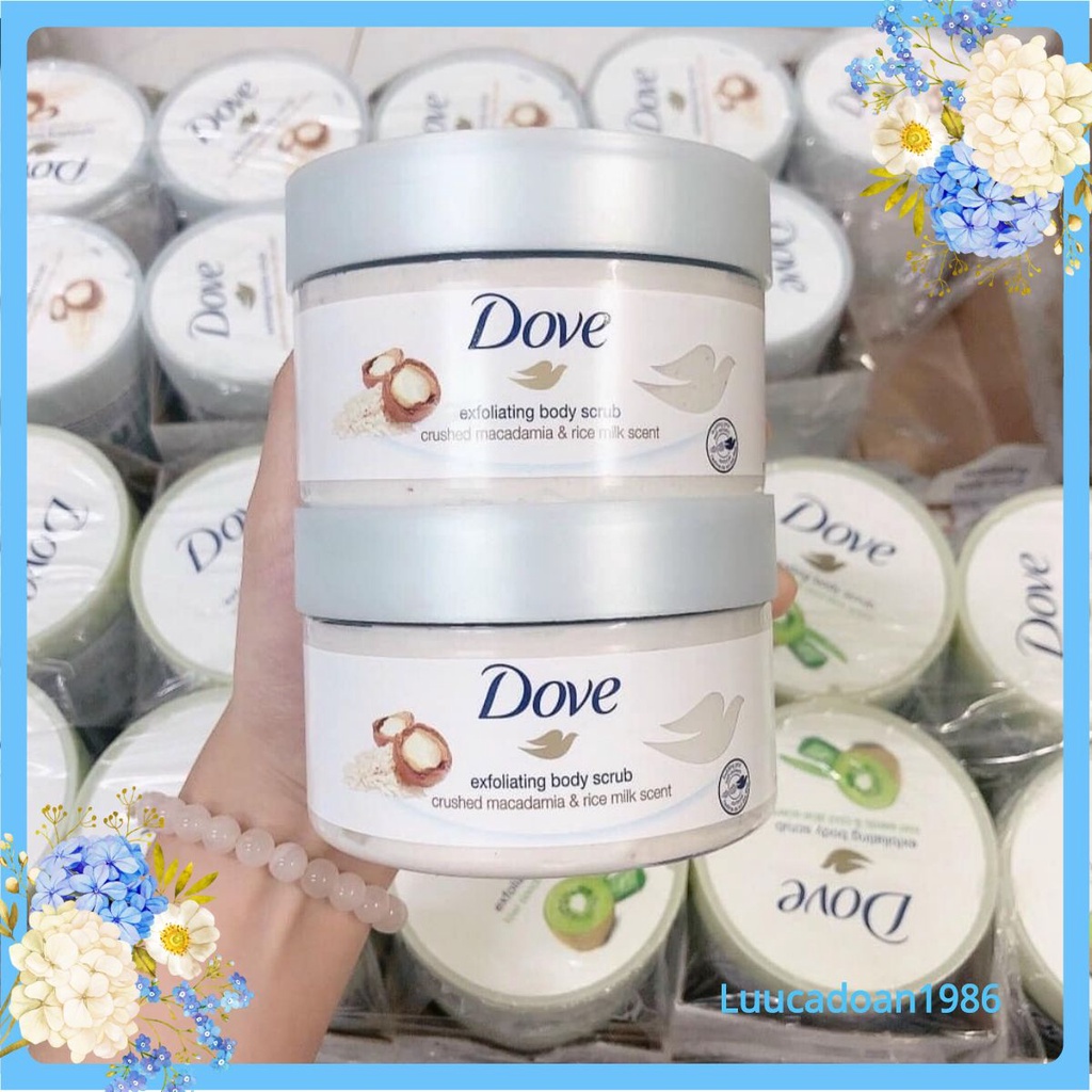 ✅ [Hàng Úc] Tẩy da chết Body DOVE, Tẩy Tế Bào Chết Cơ Thể  oải hương trắng Trẻ hóa da [Nhập khẩu chính hãng] đủ mùi