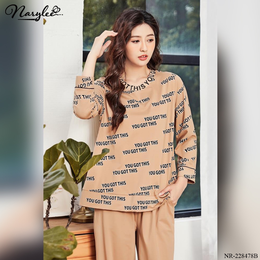 [CHÍNH HÃNG] Đồ bộ mặc nhà nữ dài tay NARYLEE chất liệu cotton kháng khuẩn chống tia UV mã NR8478