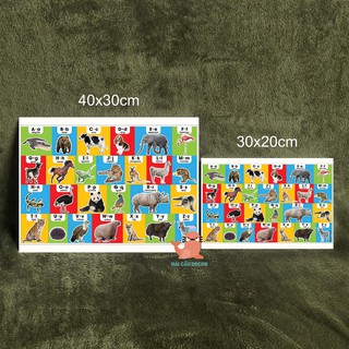 Tranh treo tường Bảng chữ cái tiếng Anh động vật 2 - Tranh treo không đinh - Alphabet Animal 2